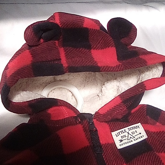 Carter's 3 mo baby boy Fleece Coverall - Picture 4 of 5